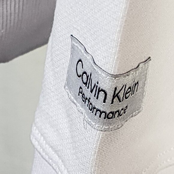 Calvin Klein Performance White Black Chest Logo Cotton Poly Activewear Top XXL - Picture 7 of 16